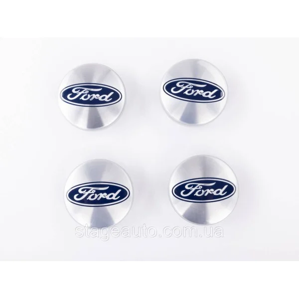 Колпачки заглушки на литые диски FORD Форд 54 мм Серый металик (Серебристые) 6M21-1003
