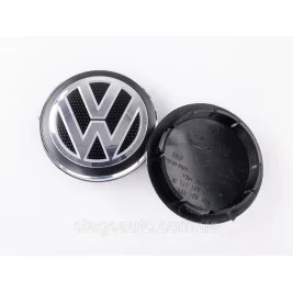 Cap plug for alloy wheels VW Volkswagen 65 mm black, chrome logo 5G0601171