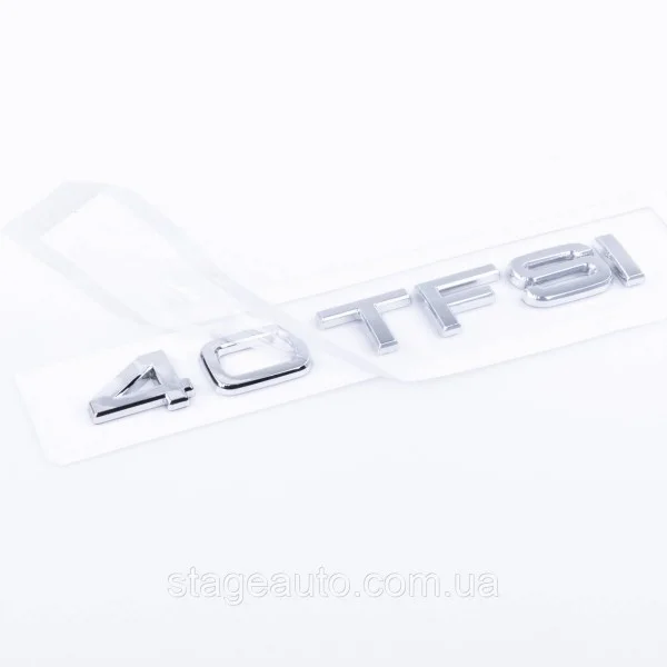 Эмблема задняя наклейка на крышку багажника 40 TFSI Audi Ауди Хром 182x22 mm