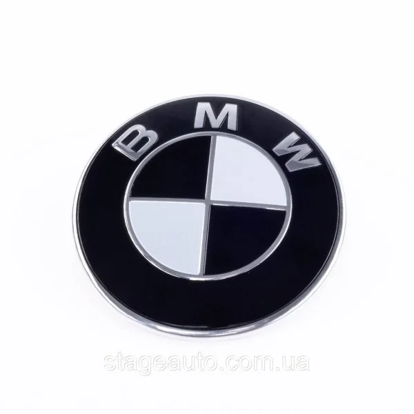 Эмблема БМВ BMW 82 мм черно белая значок бмв E39 E53 E60 E46 E34 E90 E70 F30 F15 F10 G30 Значек капот багажник