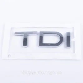 Емблема, шильдик, наклейка напис TDI у хром кольорі, на кришку багажника Audi Audi