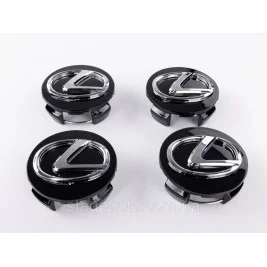 Колпачки заглушки в литые диски LEXUS Лексус, 62 мм Черные 42603-33080