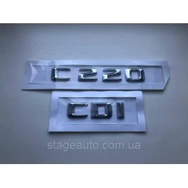 Nameplate Trunk Inscription Mercedes Benz C220 CDI, Nameplate Mercedes, C220 CDI, W203, W204, W205