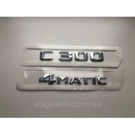 Шильдик Надпись Багажника Мерседес, Mercedes Benz, C300 4matic , W202,W203,W204,W205, C300, 4matic
