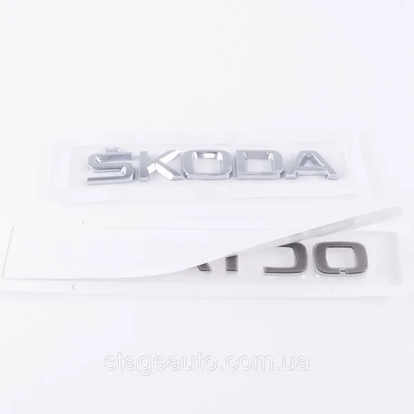 Шильдики емблеми на багажник SKODA OCTAVIA, Шкода Октавія хром (комплект)