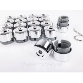 VW Volkswagen Bolt Caps 19mm, Chrome. Set of 20 Touareg Transporter, Nut Caps