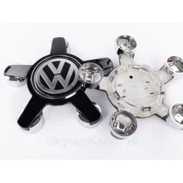 Caps for alloy wheels Audi with VW Volkswagen logo 135 mm star, black 4F0601165N