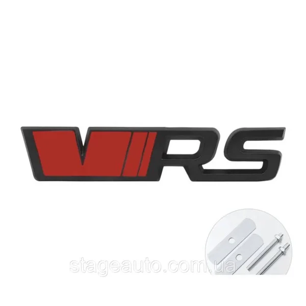 VRS emblem for Skoda radiator grille black + red