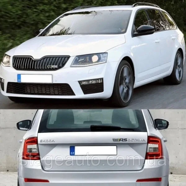 VRS emblem for Skoda radiator grille black + red