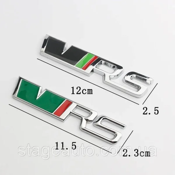 VRS emblem for Skoda radiator grille black + red