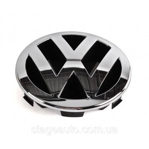 Передняя эмблема Volkswagen Фольцваген 135 мм VW PASSAT B5+ 2001-05 CADDY 2004-10 - Хром 3B0853601C