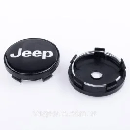 Колпачки заглушки на литые диски Jeep Джип 60 мм Черные