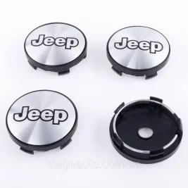 Колпачки заглушки на литые диски Jeep Джип 60 мм Серый + Черный