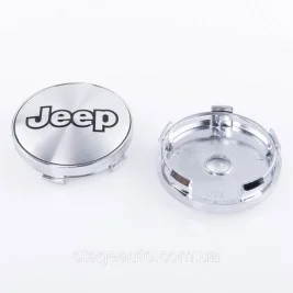 Колпачки заглушки на литые диски Jeep Джип 60 мм Серый Хром