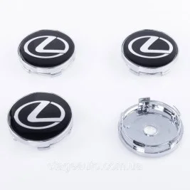 Колпачки заглушки на литые диски Lexus Лексус 60 мм Черные
