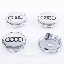 Колпачки заглушки на литые диски Audi Ауди 60 мм хром