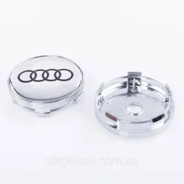 Колпачки заглушки на литые диски Audi Ауди 60 мм хром