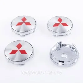 Caps plugs for alloy wheels Mitsubishi Mitsubishi 60 mm Gray Chrome