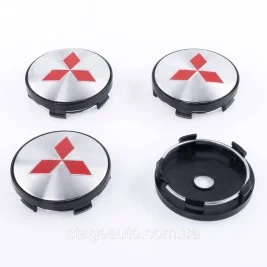 Caps plugs for alloy wheels Mitsubishi Mitsubishi 60 mm Gray + Black