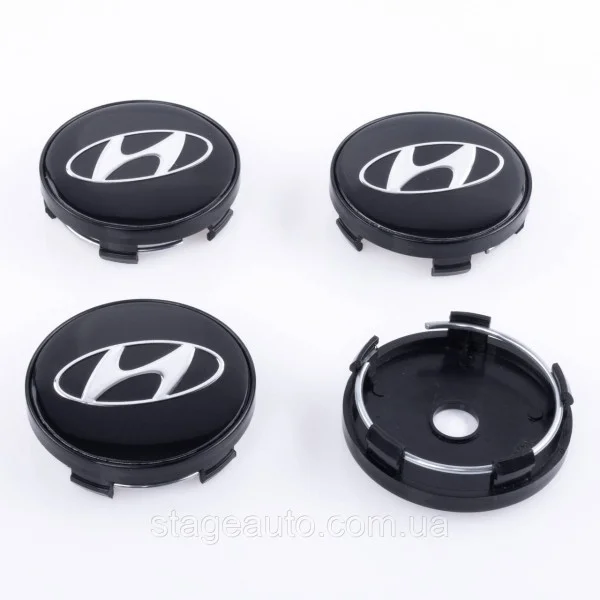 Caps plugs for alloy wheels Hyundai 60 mm Black