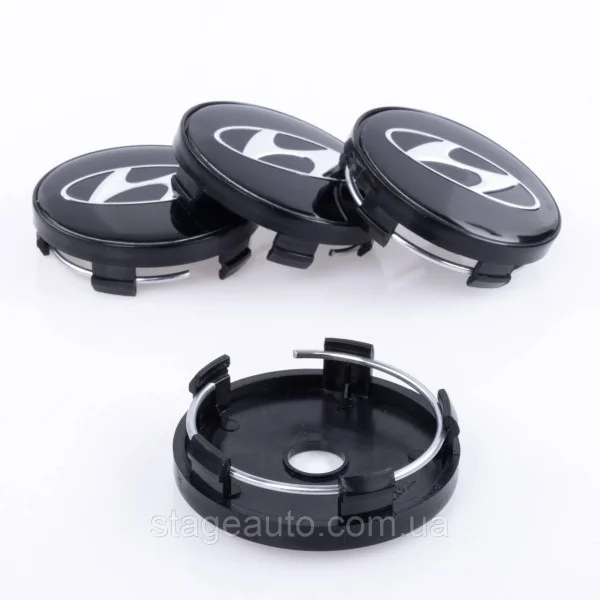 Caps plugs for alloy wheels Hyundai 60 mm Black