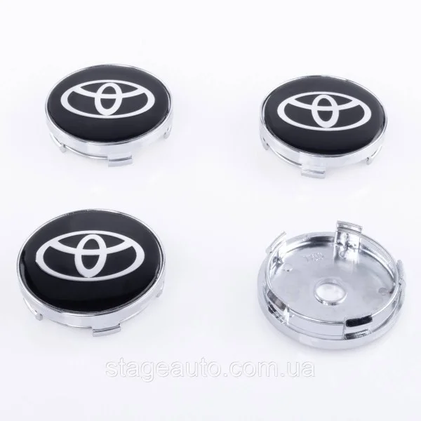 Ковпачки заглушки на литі диски Toyota Тойота 60 мм Чорні