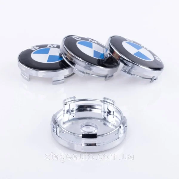 Caps plugs for alloy wheels BMW 60 mm white blue