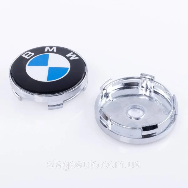 Caps plugs for alloy wheels BMW 60 mm white blue