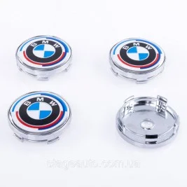 Колпачки заглушки на литые диски BMW БМВ 60 мм юбилейные 50 лет Motorsport