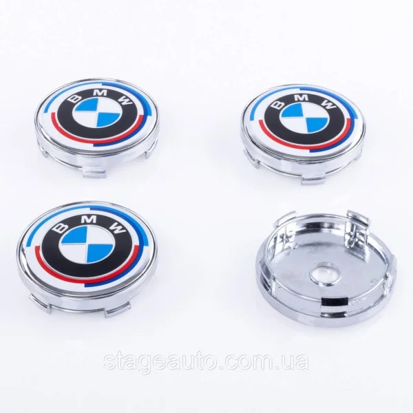 Колпачки заглушки на литые диски BMW БМВ 60 мм юбилейные 50 лет Motorsport