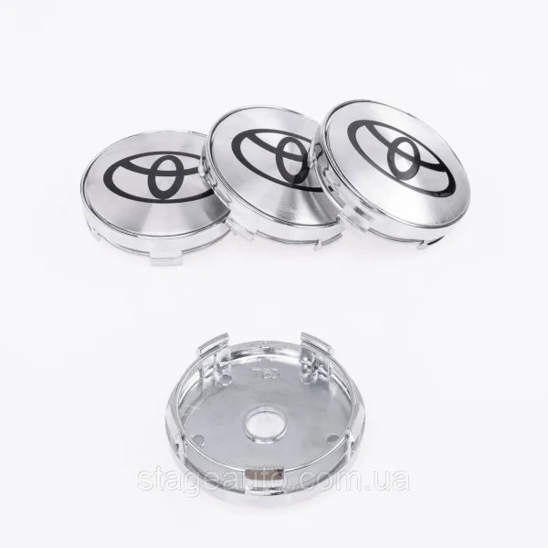 Caps plugs for alloy wheels Toyota Toyota 60 mm Gray Chrome