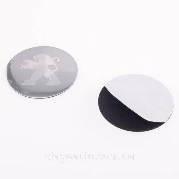 Stickers for caps plugs in disks Peugeot Peugeot 56 mm Gray 4 pcs
