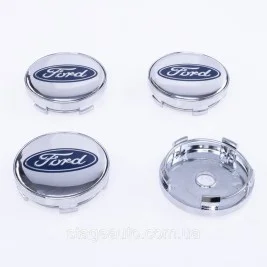 Колпачки заглушки на литые диски Ford Форд 60 мм Хром