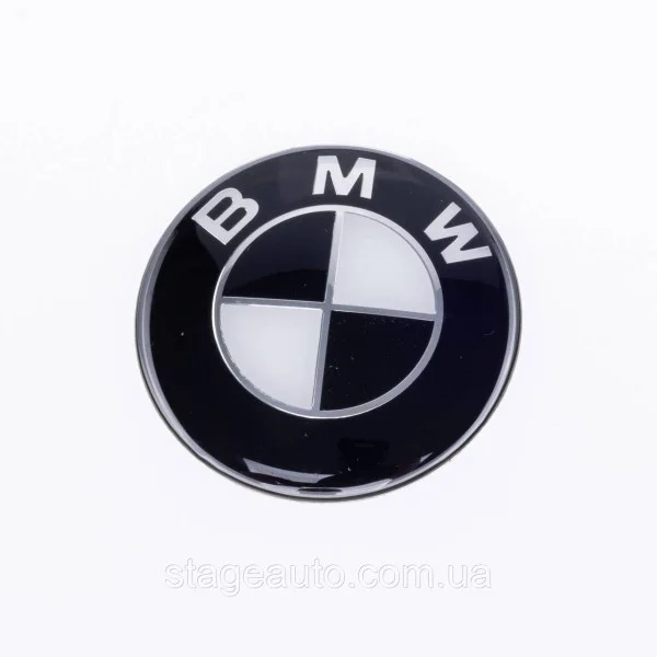 Наклейки на колпачки заглушки в диски BMW БМВ 65 мм Черно белые 4 шт