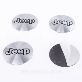 Наклейки на колпачки заглушки в диски JEEP Джып 56 мм Серые 4 шт