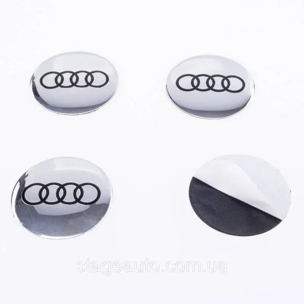Audi Wheel Caps Stickers 56mm Chrome 4 pcs
