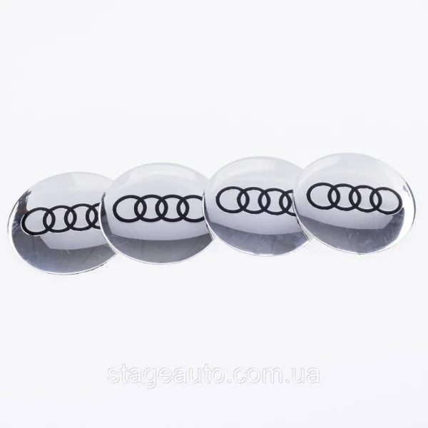 Audi Wheel Caps Stickers 56mm Chrome 4 pcs