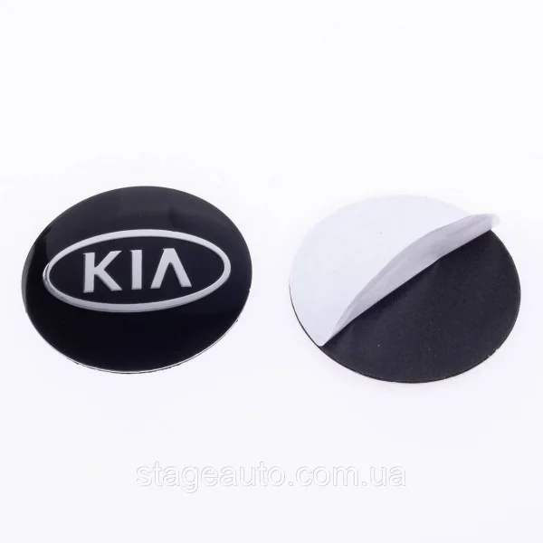 Stickers for caps plugs in disks KIA KIYA 56 mm Black 4 pcs