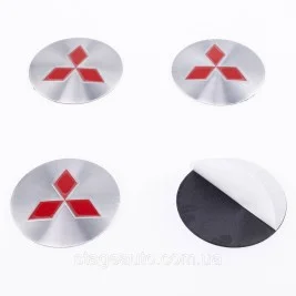 Stickers for caps plugs in Mitsubishi disks 56 mm Gray 4 pcs