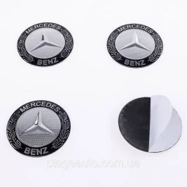 Stickers for caps plugs in disks Mercedes Benz Mercedes 56 mm Silver 4 pcs