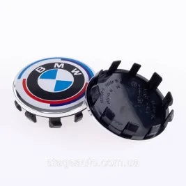 Колпачок заглушка в литые диски Юбилейные 50 лет BMW БМВ Motorsport Триколор 56 мм
