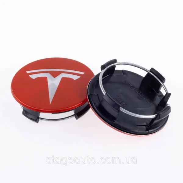 Ковпачки заглушки в литі диски TESLA Тесла 58 мм Червоні 6005879-00-A, TLB0011 комплект