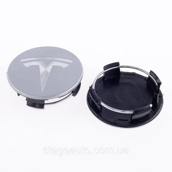 Колпачки заглушки в литые диски TESLA Тесла 58 мм Серебристые 6005879-00-A, TLB0011 комплект