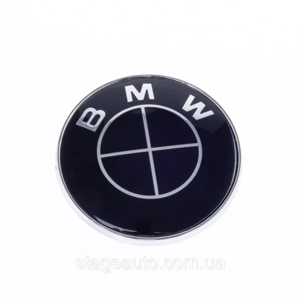 BMW Emblem BMW 74mm Black E46 E39 E90 F30 F32 G30 G20 Badge Hood Trunk Black