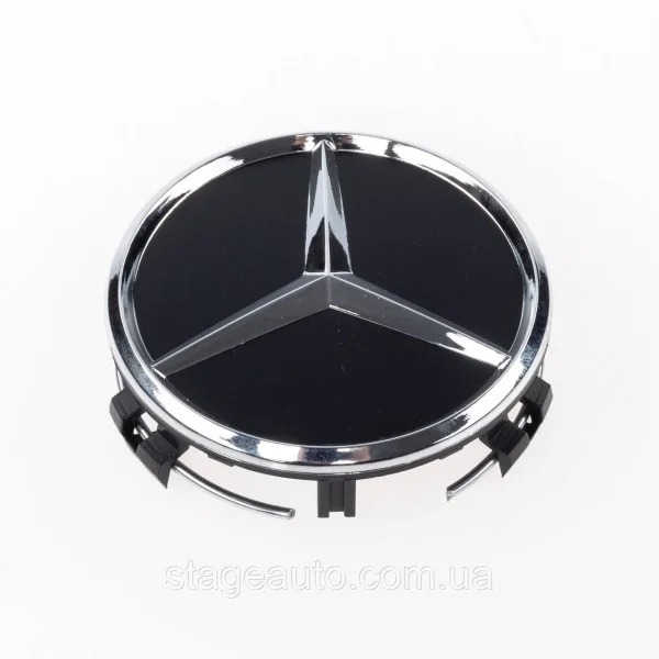 Колпачки заглушки на литые диски Мерседес 75мм, Mercedes черный мат A2204000125