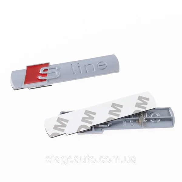 Emblem nameplate on wings, inscription badge on the wing Audi Audi S line S line Gray mat