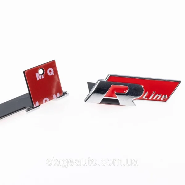 Emblem nameplate R line in the radiator grille VW Volkswagen Volkswagen badge R line chrome red