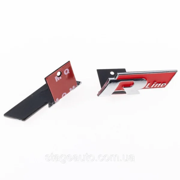 Emblem nameplate R line in the radiator grille VW Volkswagen Volkswagen badge R line chrome red