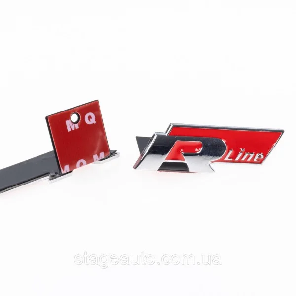 Emblem nameplate R line in the radiator grille VW Volkswagen Volkswagen badge R line chrome red