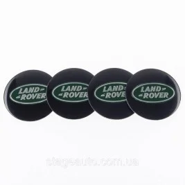 Наклеювання на ковпачки заглушки в диски Land Rover Ленд Ровер 56 мм Чорні 4 шт